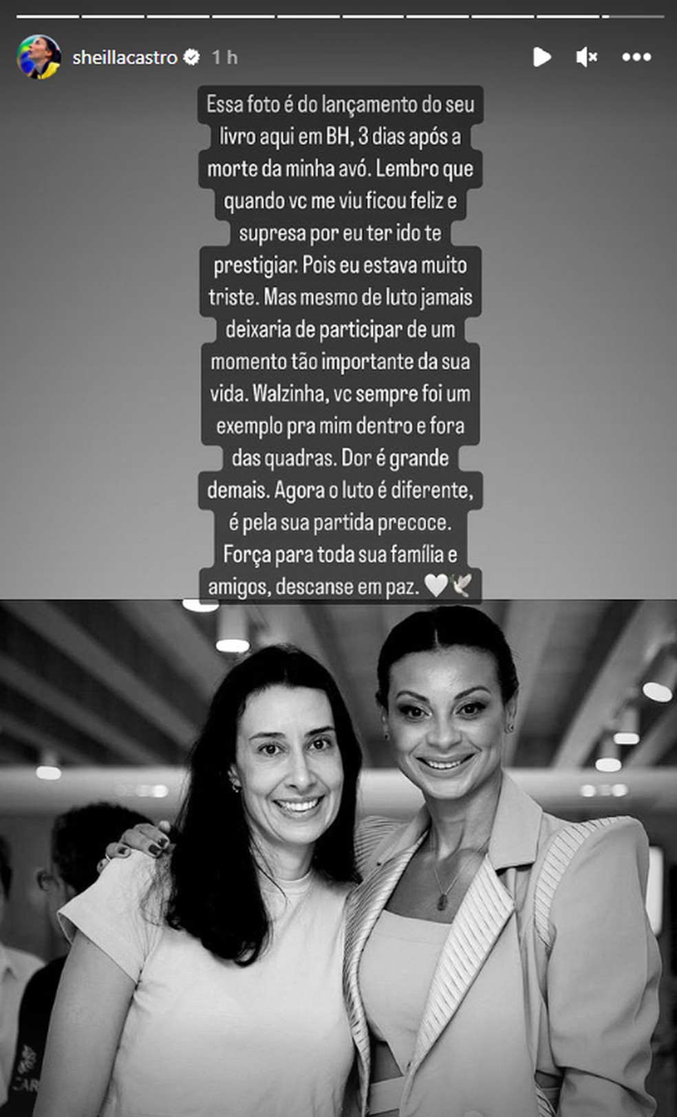 Sheilla e Walewska juntas em lançamento de livro em Belo Horizonte — Foto: Reprodução/Instagram