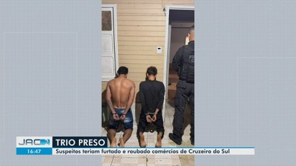 Suspeitos teriam furtado e roubado comércios de Cruzeiro do Sul