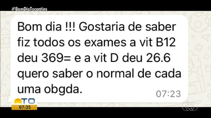 Telespectadores tiram dúvidas sobre suplementação de vitaminas
