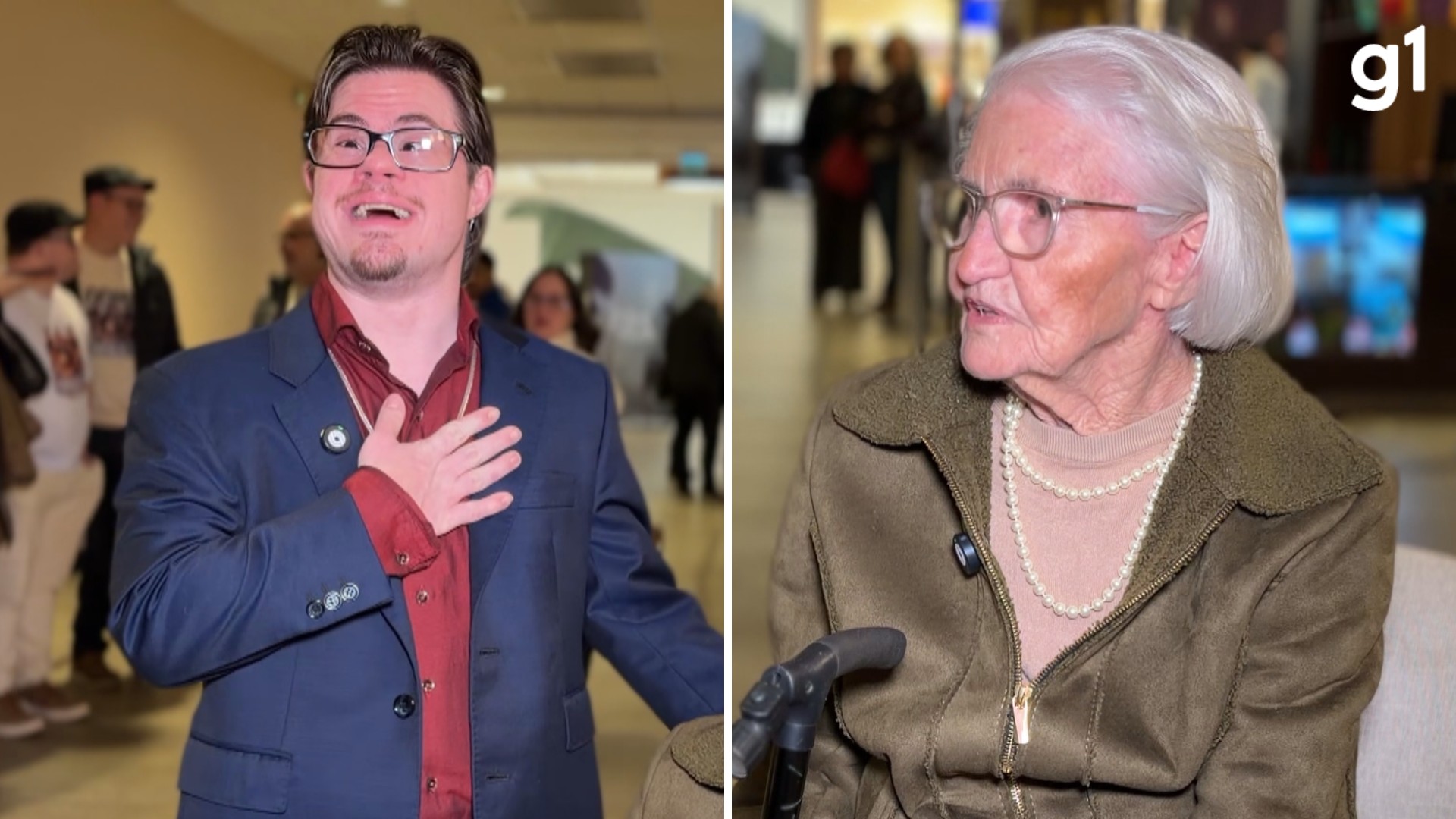 Aos 96 anos, avó viaja mais de 400 km para ir ao cinema pela 1ª vez e assistir ao neto com síndrome de Down em filme