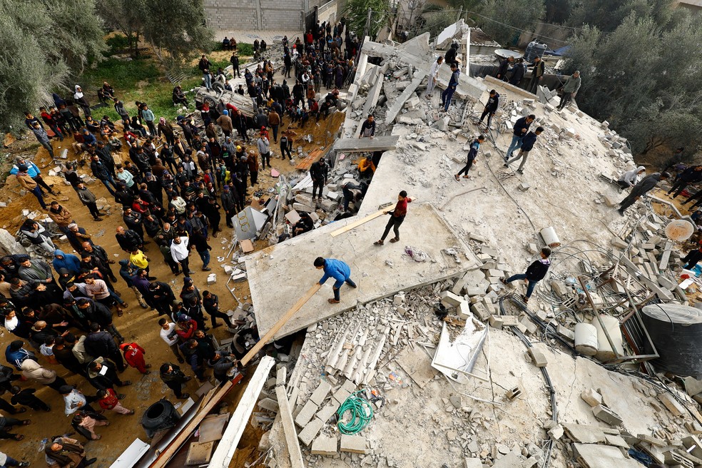 Destruição em Rafah — Foto: Mohammed Salem/Reuters