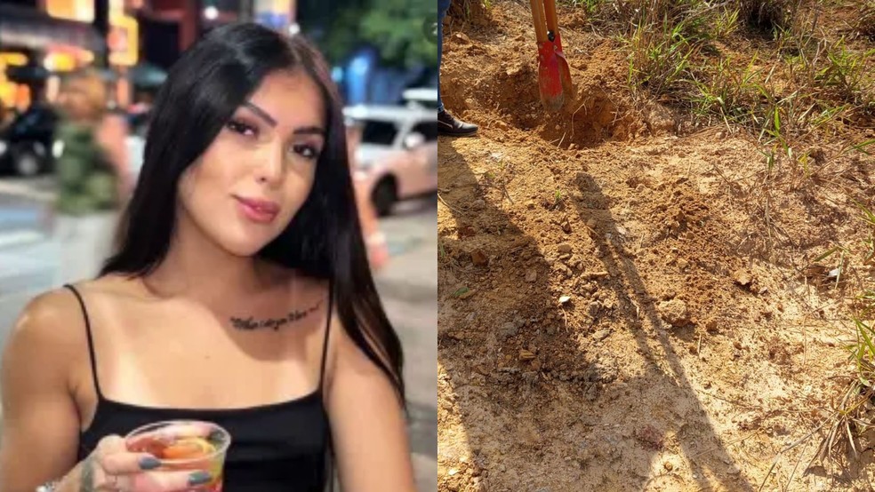 Montagem de fotos com Beatriz Vitória Aparecida Neves Mota, jovem que desapareceu na Grande BH, e local onde corpo dela foi encontrado, em Jaboticatubas — Foto: Reprodução/Redes sociais