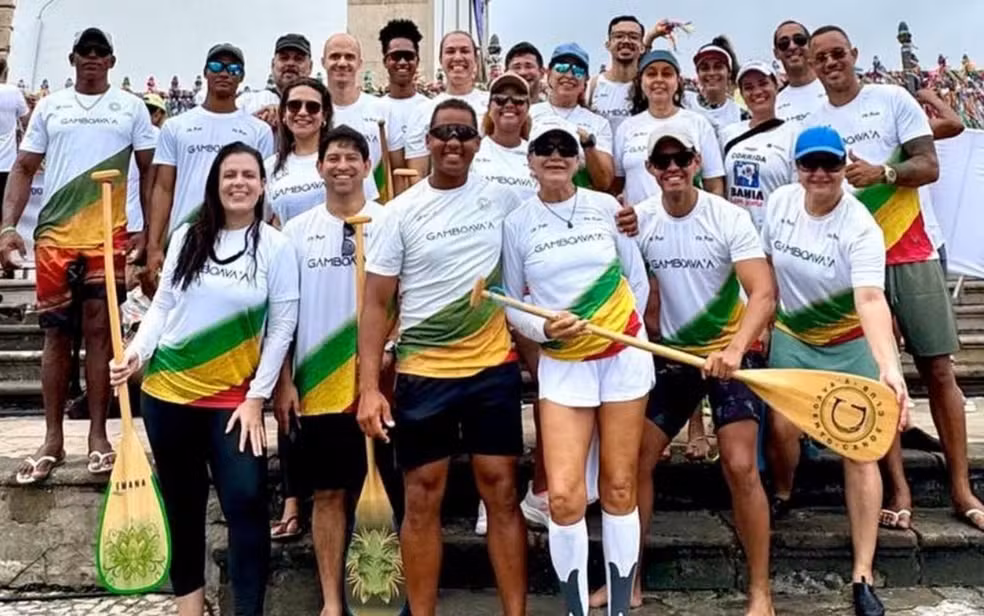 Outro grupo que vai amanhecer na Colina Sagrada é o Gamboa Va'a — Foto: Arquivo Pessoal