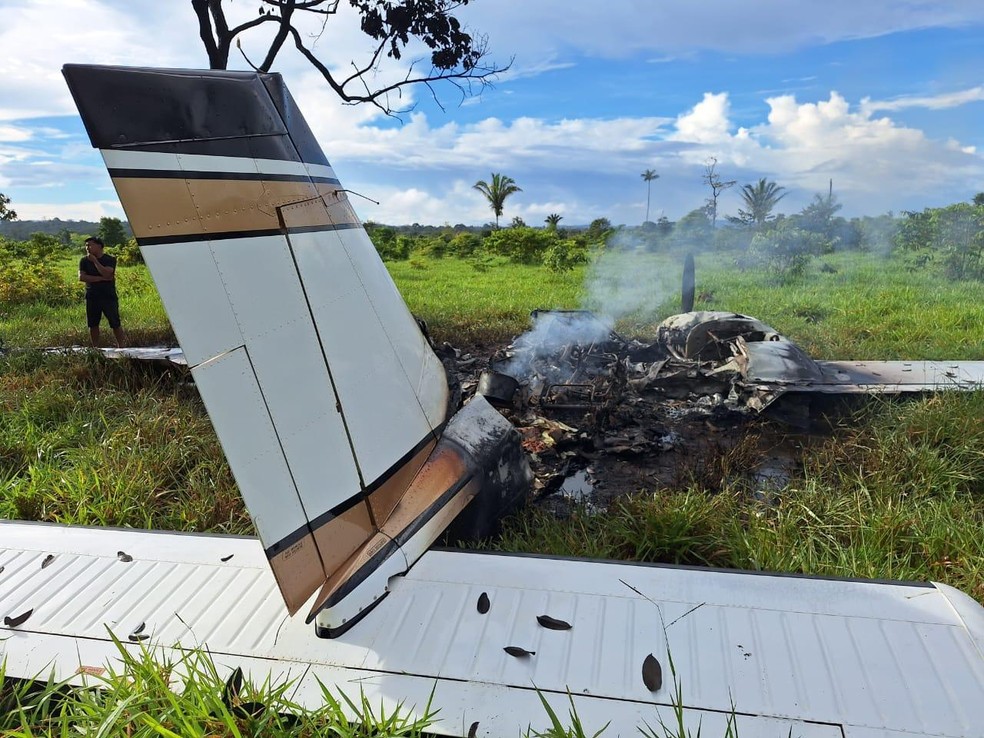 Avião faz pouso forçado em Rondolândia — Foto: Reprodução