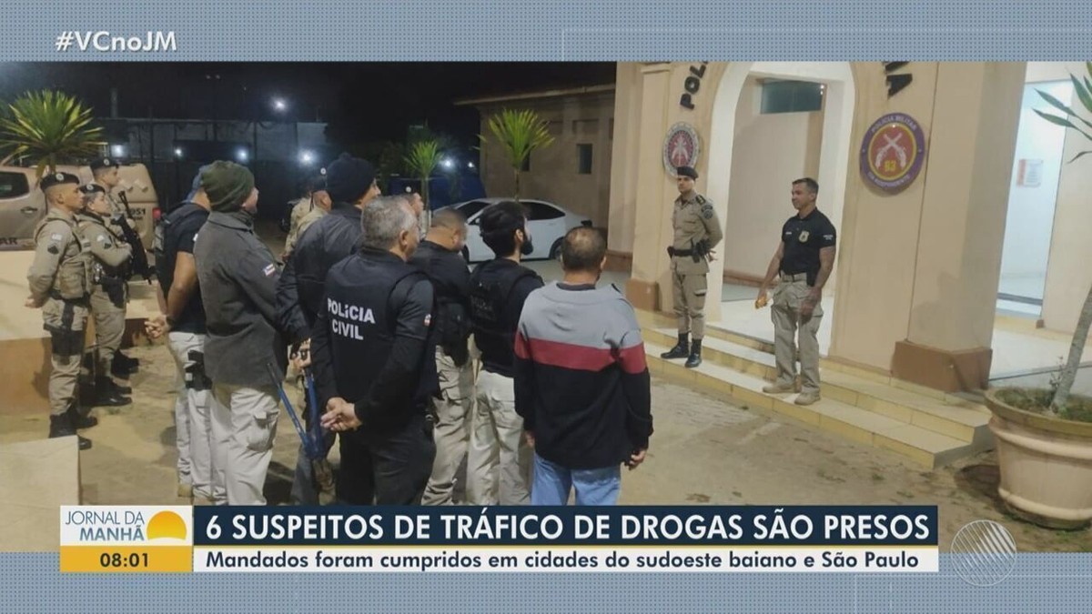 Seis suspeitos de envolvimento no tráfico de drogas na região sudoeste da Bahia são presos em operação policial