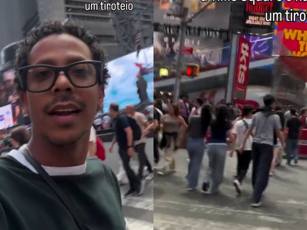 Rondoniense grava momento em que ouviu tiros na Times Square, em Nova York — Foto: Reprodução/acervo pessoal