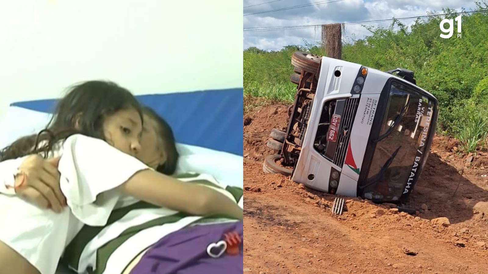 Menina de 8 anos arremessada de janela após van tombar no PI ajudou avó após acidente: 'voei, caí no chão’