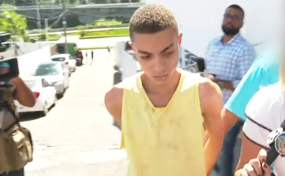 Luiz Guilherme na audiência de custódia — Foto: Reprodução/TV Bahia