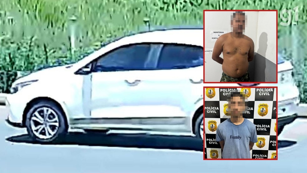 Dupla é presa suspeita de vender carro de locadora e simular assalto para tomar veículo de volta das vítimas; um dos presos é PM — Foto: Divulgação/PC-MA