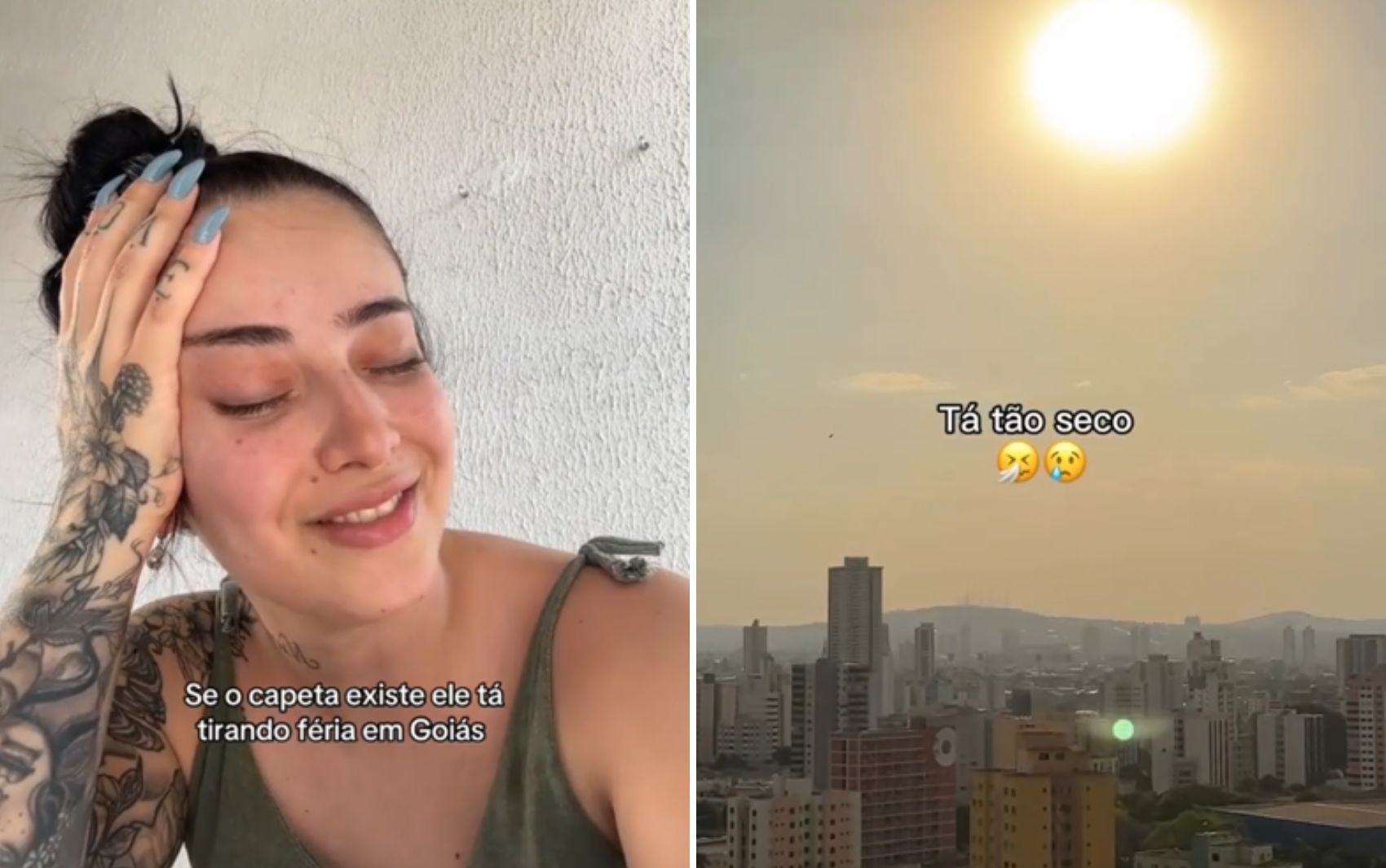 Com temperaturas próximas aos 40°C, goianos divertem web com vídeos e memes: ‘Tem condição nenhuma um calor desses’