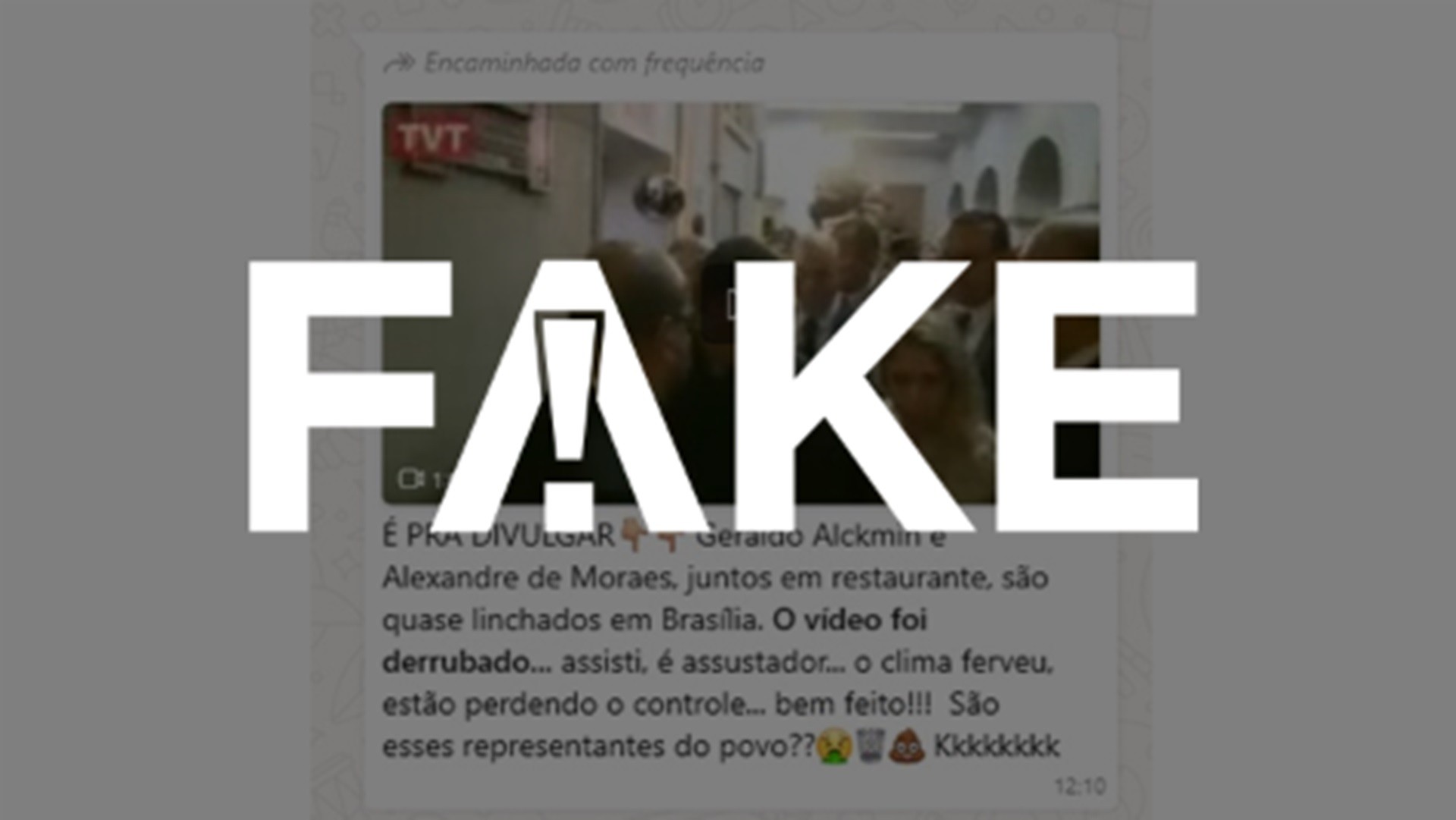 É #FAKE que vídeo mostre Geraldo Alckmin e Alexandre Moraes sendo hostilizados em Brasília