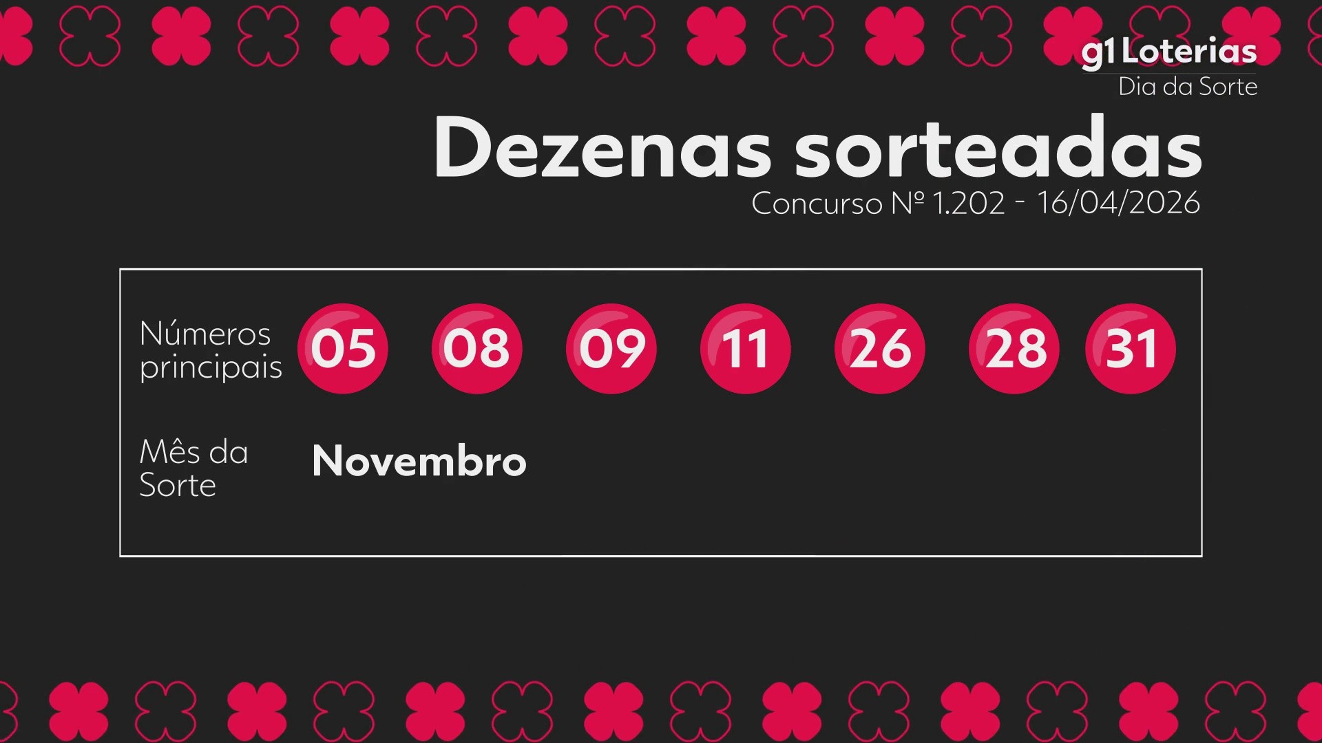 Dia de Sorte hoje: resultado do concurso 1202 e números sorteados