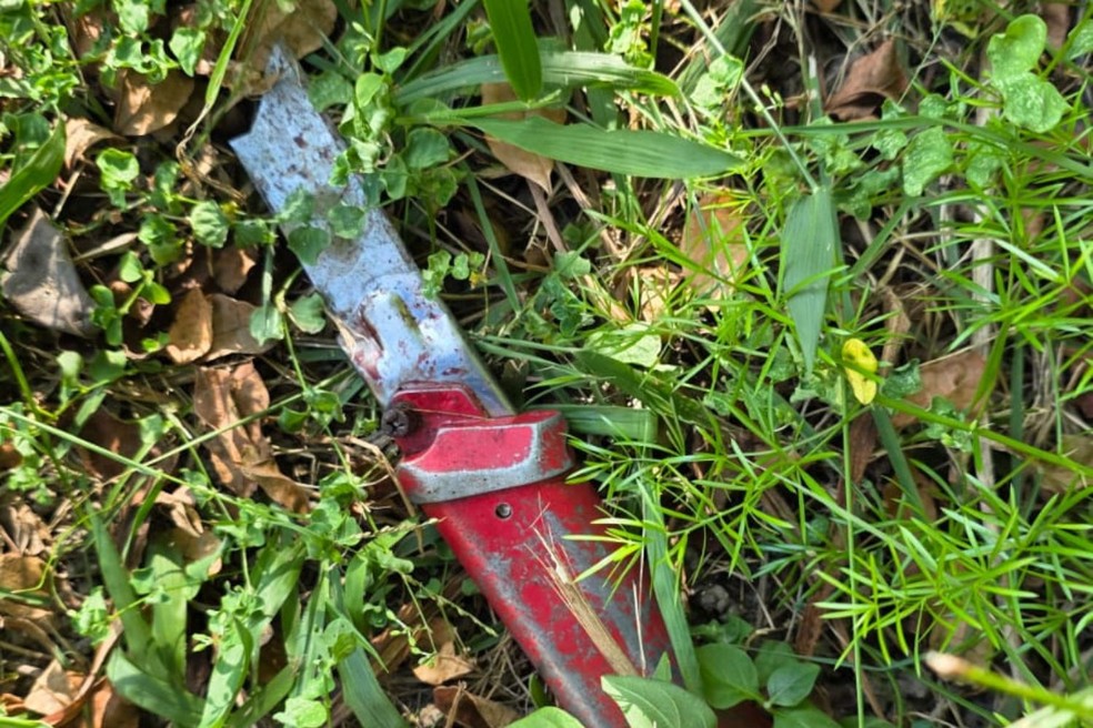 Objeto utilizado no crime foi apreendido pela Polícia Civil — Foto: g1 Santos