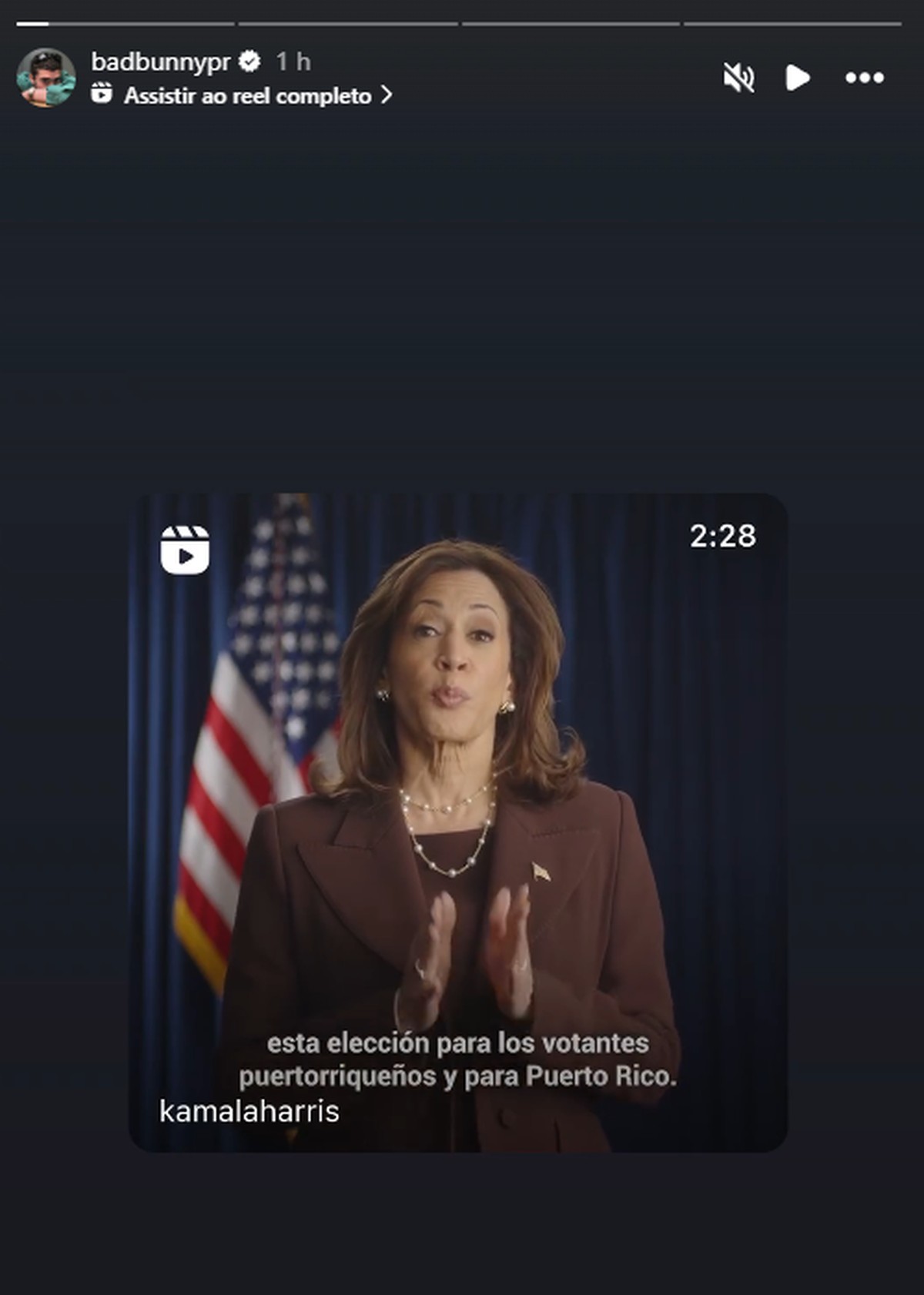 Bad Bunny anuncia apoio a Kamala Harris