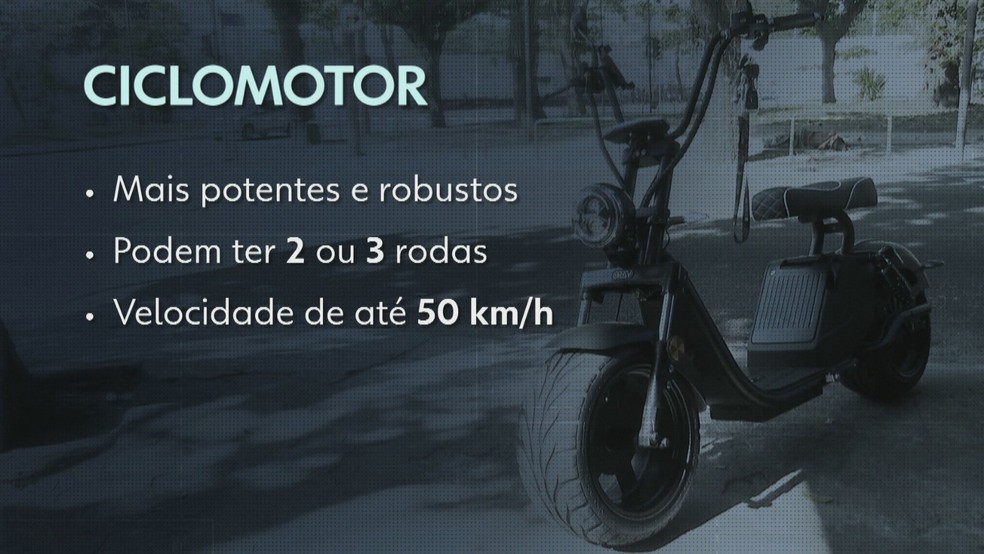 Os ciclomotores só podem trafegar nas ruas — Foto: Reprodução TV Globo