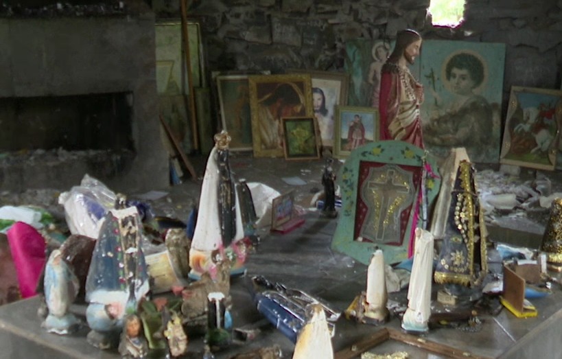 Imagens de santos são vandalizadas em gruta de São João Maria, em Guarapuava
