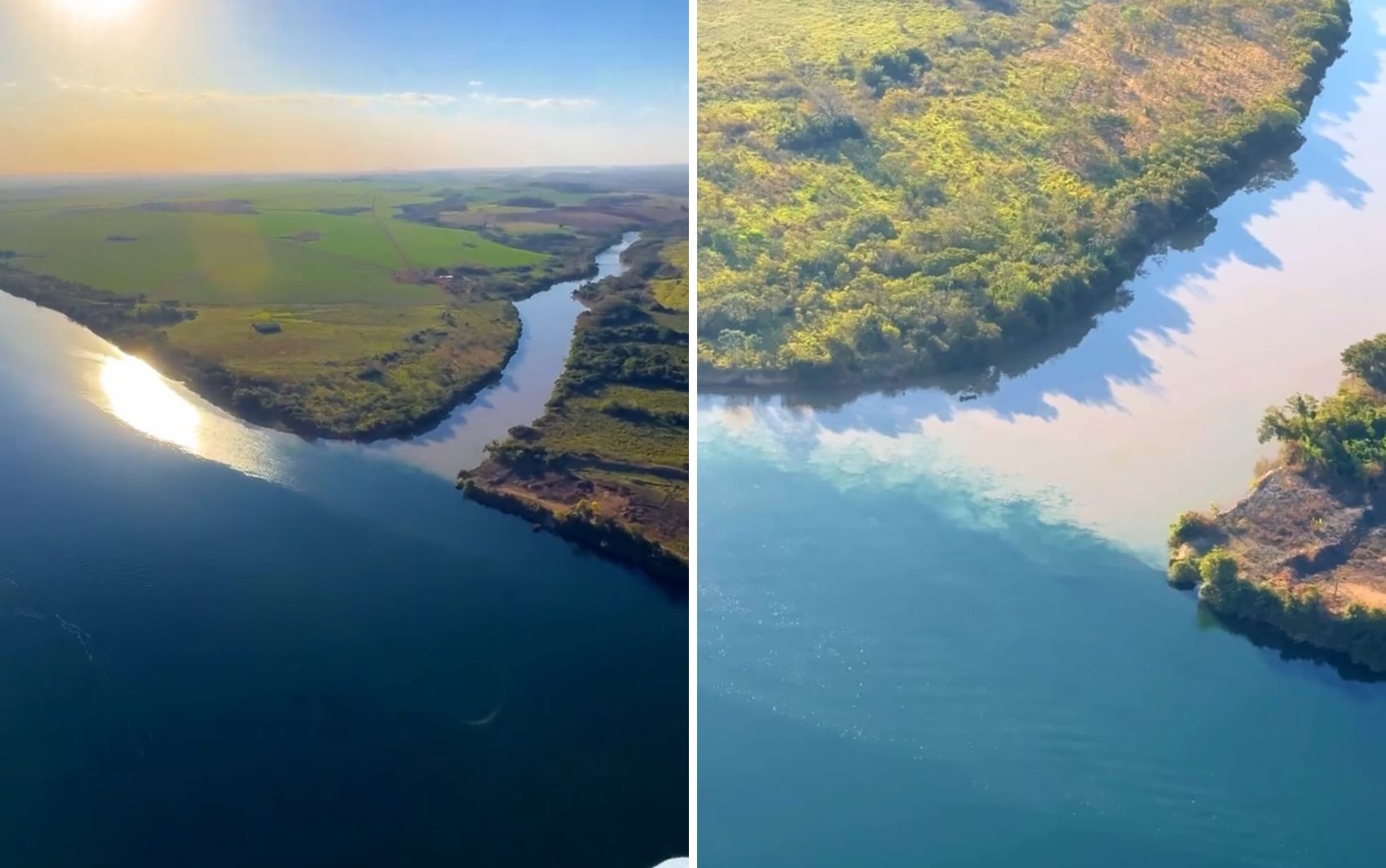 Encontro dos rios Meia Ponte e Paranaíba impressiona pela beleza em Goiás