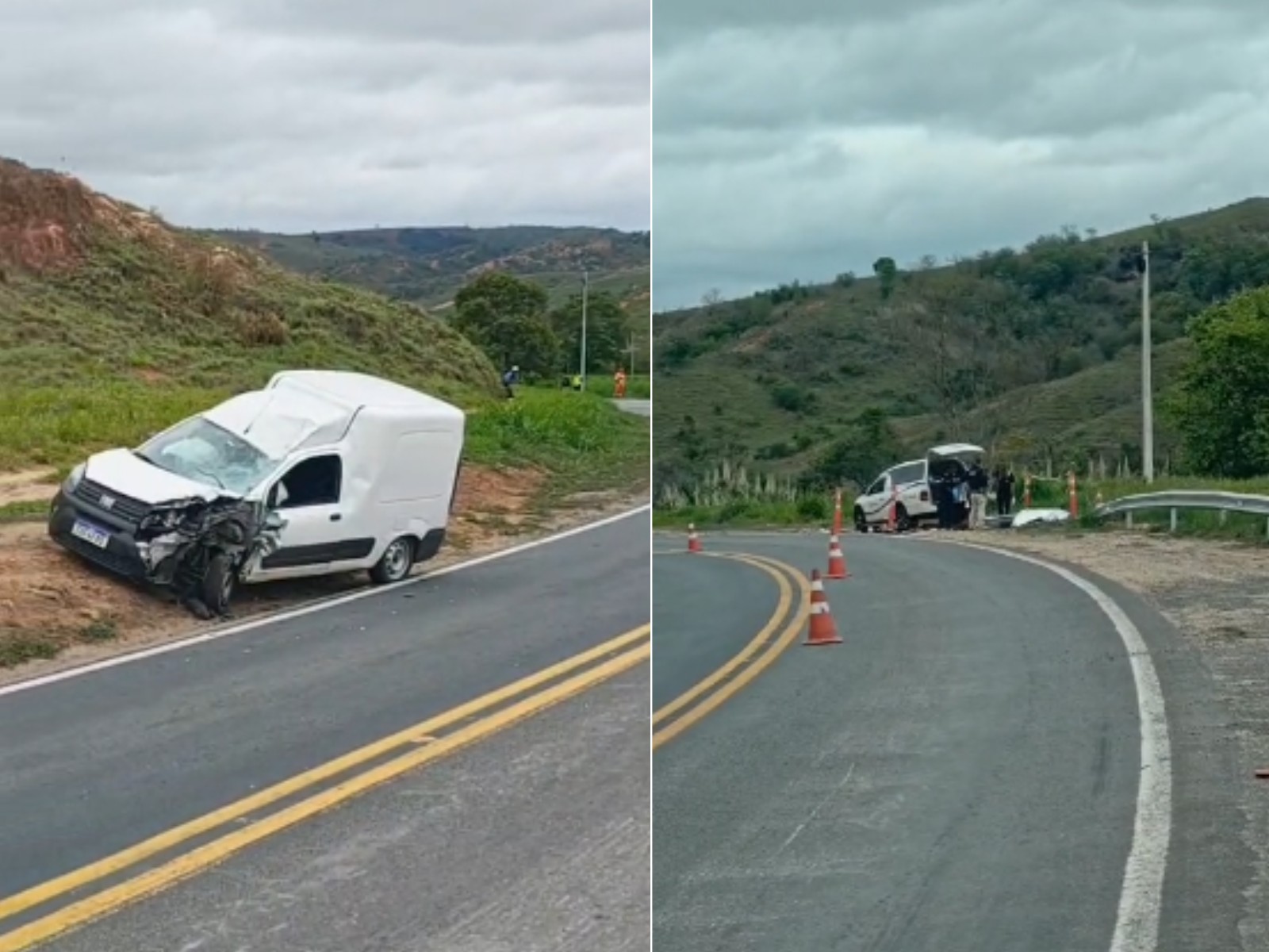 Motociclista morre após carro invadir contramão e bater contra moto na BR-116