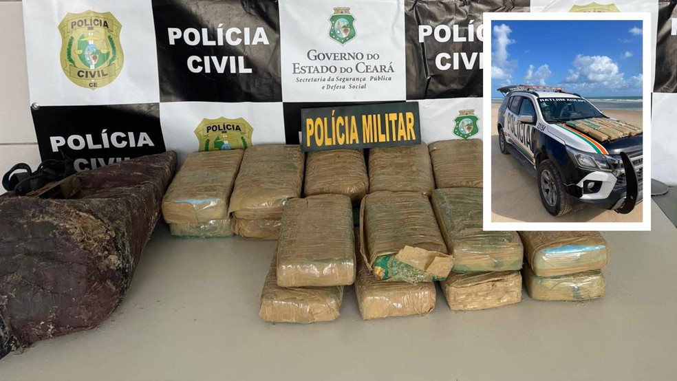 Mala com 25 kg de cocaína foi encontrada em praia de Trairi — Foto: Divulgação