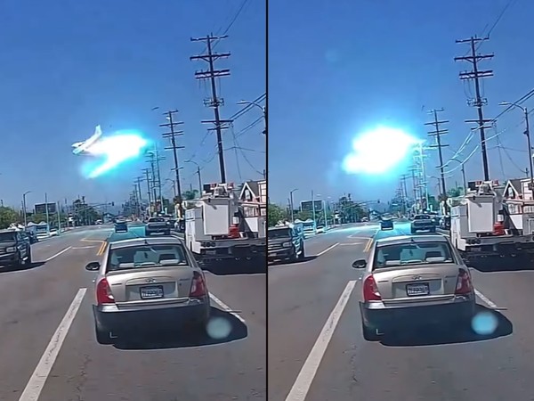 Vídeo viral mostra momento em que avião atinge fios de energia — Foto: Reprodução/Instagram