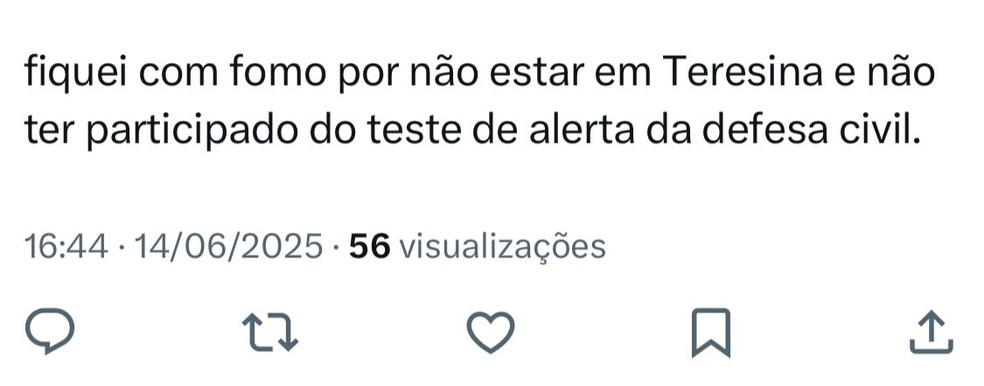 Alerta da Defesa Civil no Piauí — Foto: Reprodução