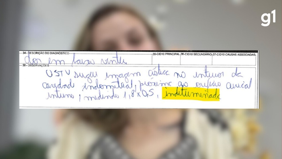 Prontuário médico de Damaris Vitória Kremer da Rosa — Foto: Reprodução
