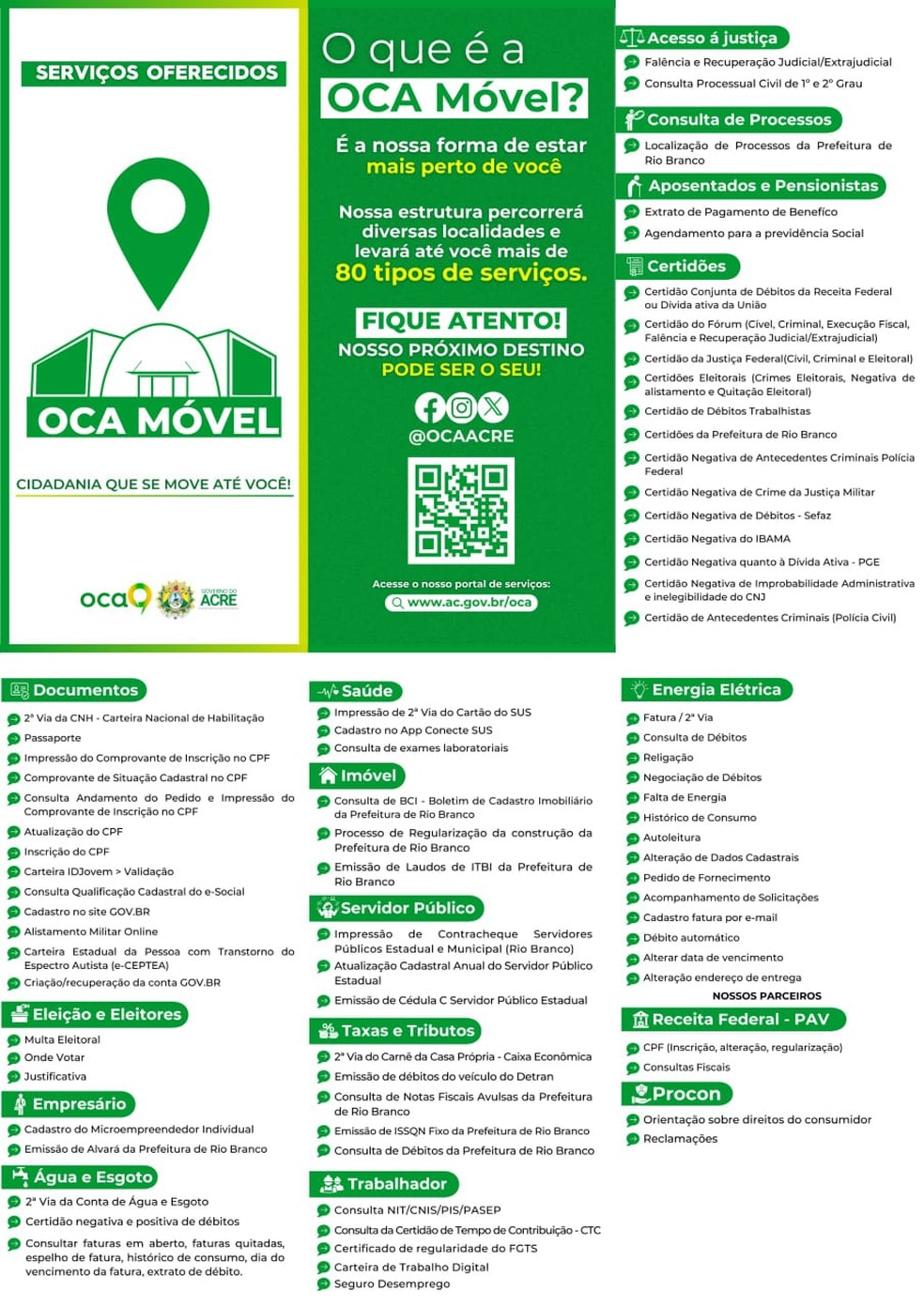 Oca Móvel disponibiliza 80 tipos de serviços — Foto: Divulgação