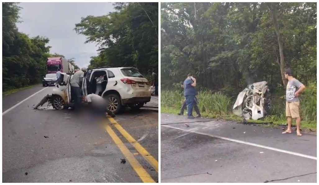 Quatro pessoas morrem em batida frontal entre dois carros na BR-135