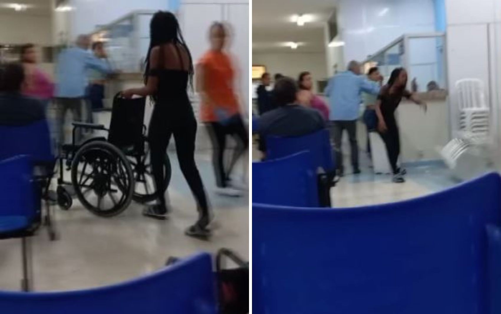 Mulher arremessa cadeiras à espera de atendimento em pronto-socorro de Franca; VÍDEO 