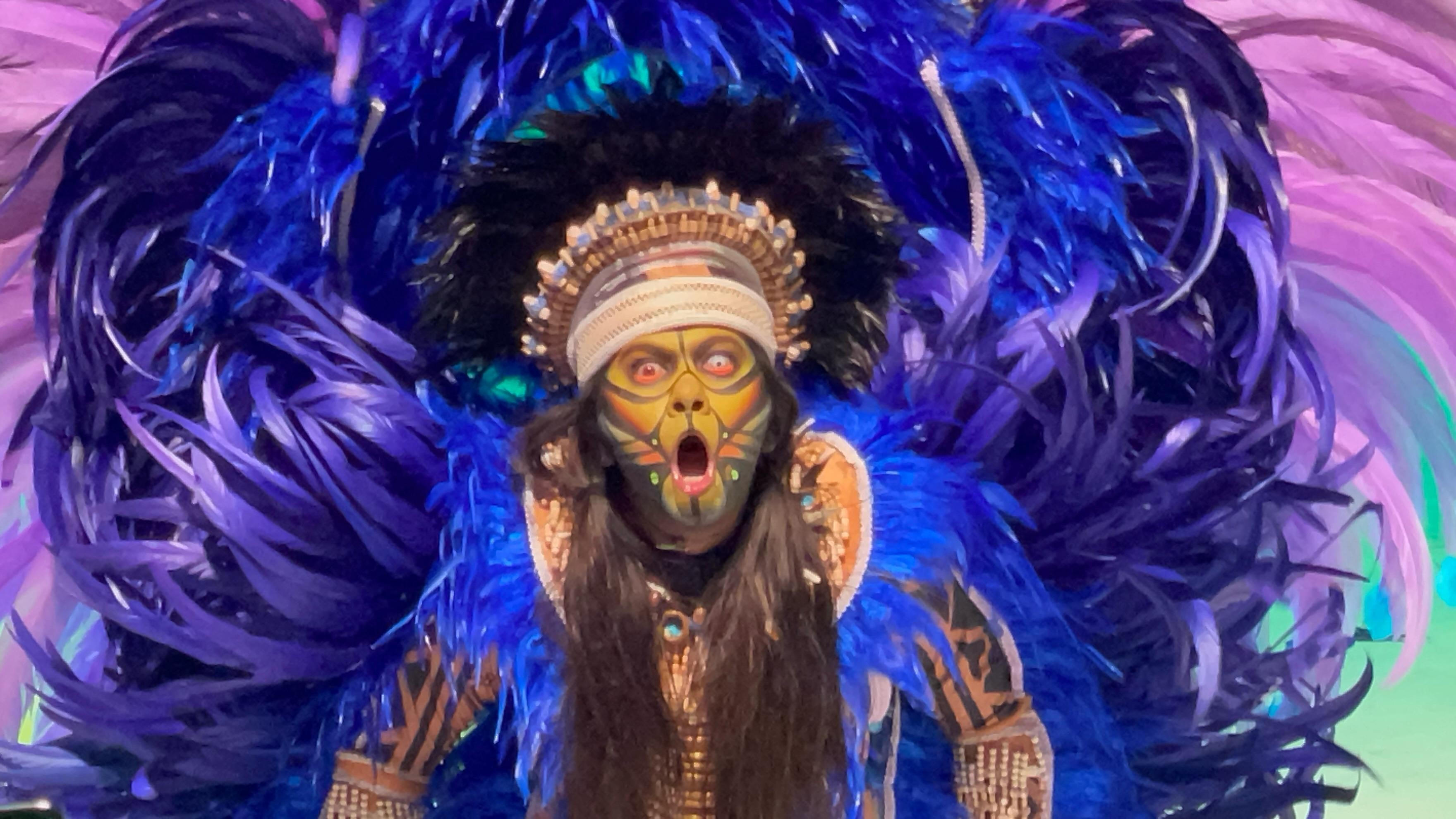 Pajé do Caprichoso demonstra confiança para apresentações no Festival de Parintins após ensaio técnico no Bumbódromo