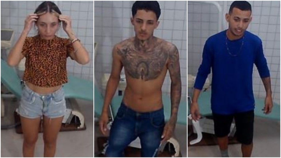 Thays Abreu de Freitas, Mikael Ricson Lima Monteiro e Erick Sousa Paula foram presos por tentativa de latrocínio de um francês de 61 anos. — Foto: Reprodução