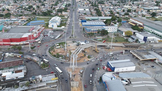 IMMU altera trânsito e transporte para avanço nas obras do viaduto Rei Pelé neste sábado em Manaus - Foto: (Divulgação)