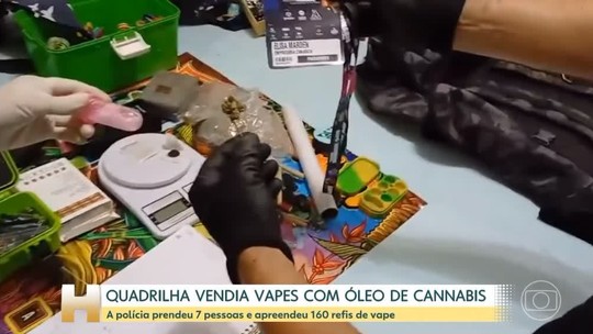 Polícia prende quadrilha que comercializava vapes com óleo de cannabis - Programa: Jornal Hoje 
