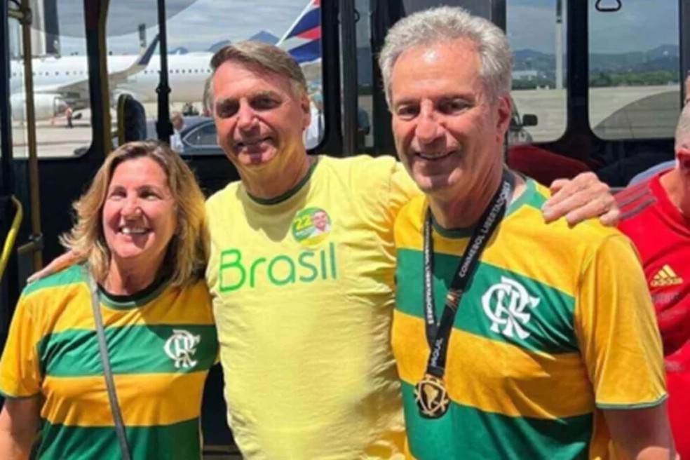 Ângela Landim, Bolsonaro e Landim — Foto: Reprodução 