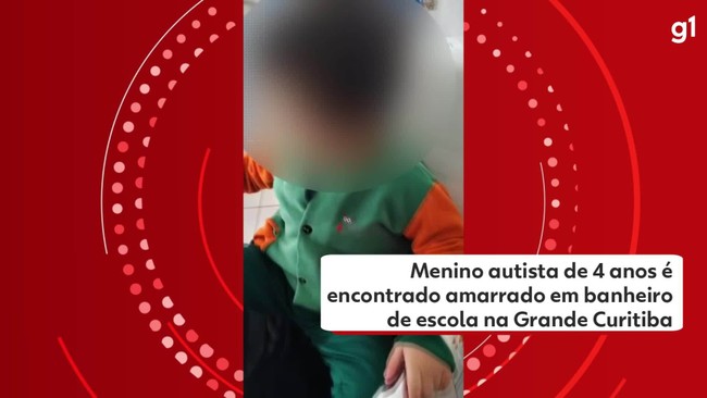 Menino autista de 4 anos é encontrado amarrado em banheiro de escola na Grande Curitiba