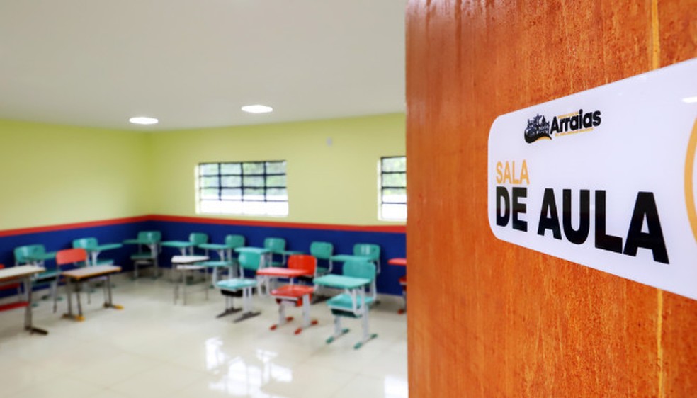 Sala de aula na Escola Polo Matas — Foto: Manoel Júnior/Governo do Tocantins