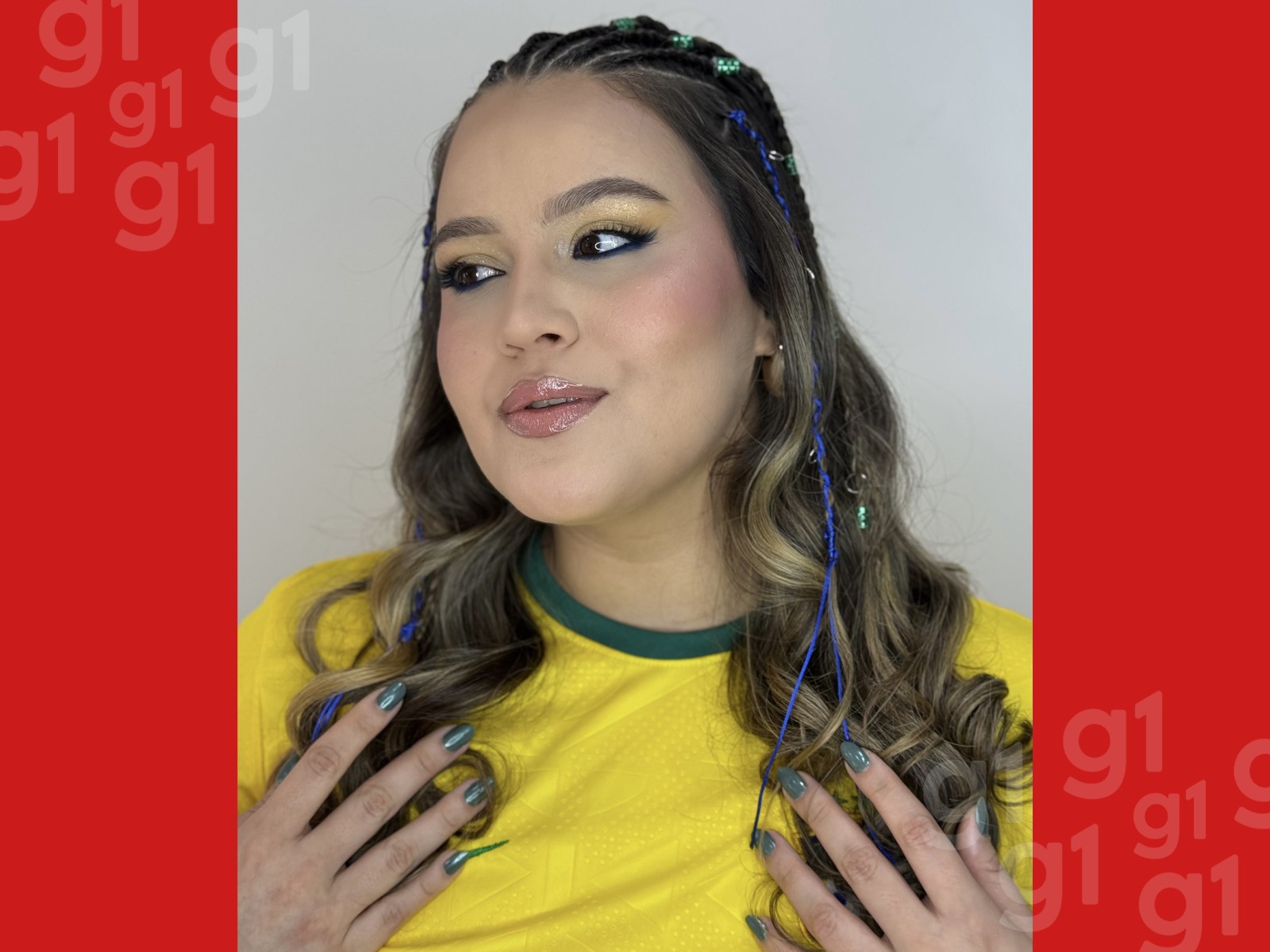 Delineado colorido, brilho e pedrarias: maquiadora dá dicas de make para torcer pelo Brasil na Copa