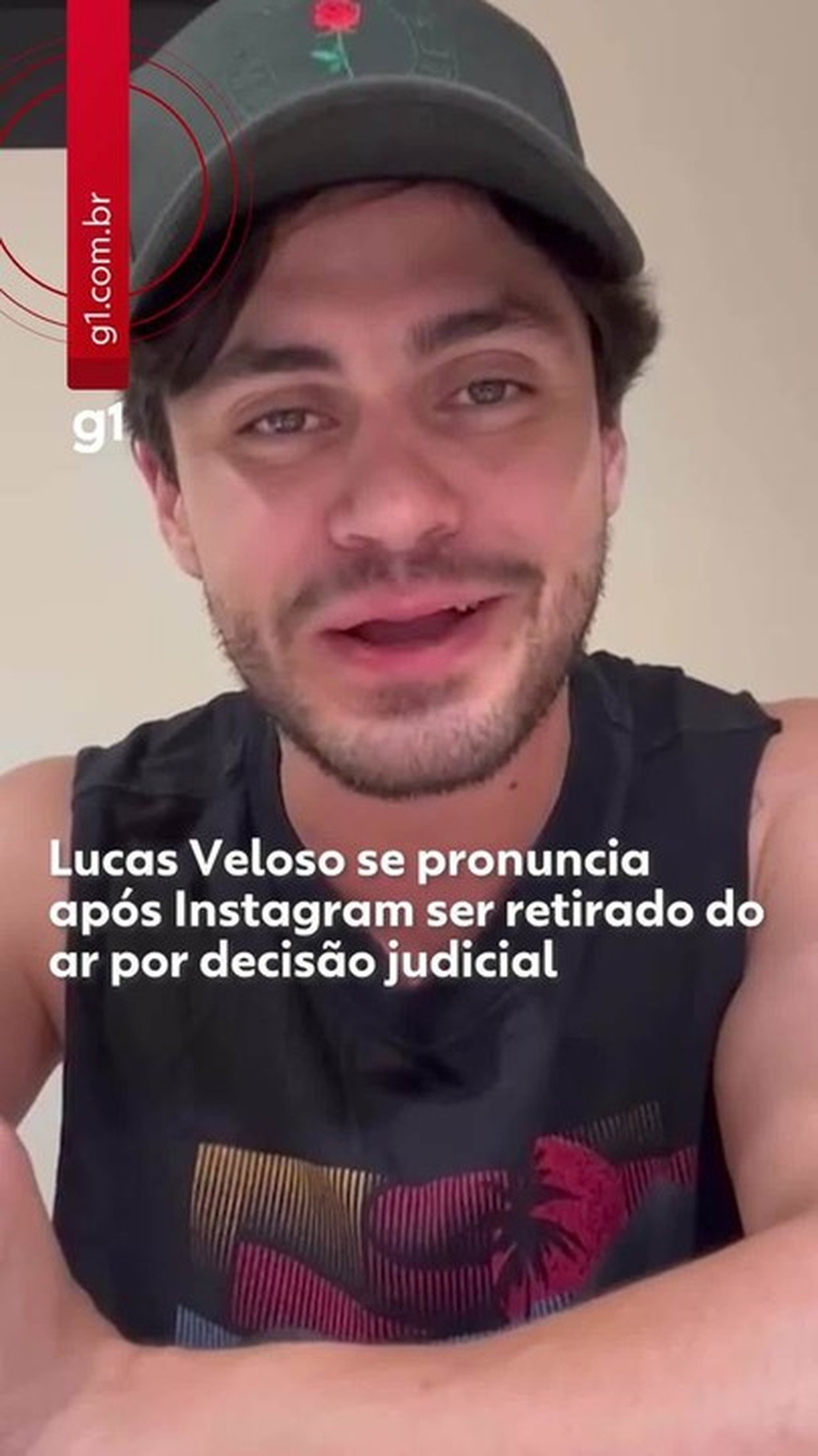 Lucas Veloso se pronuncia após ter Instagram retirado do ar por decisão judicial; VÍDEO