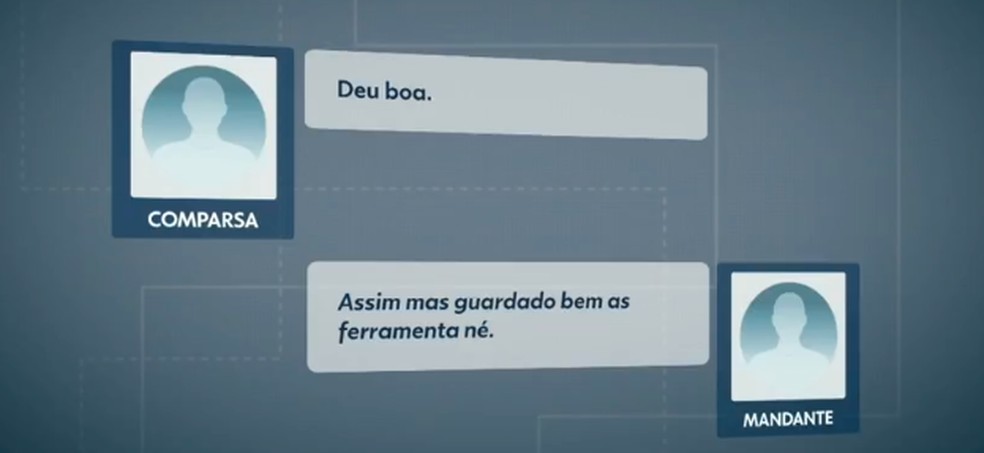 Conversa entre mandante do grupo de extermínio e comparsa — Foto: RPC