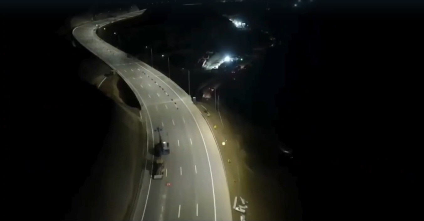 Concessionária divulga imagens noturnas de trecho inaugurado na Serra das Araras