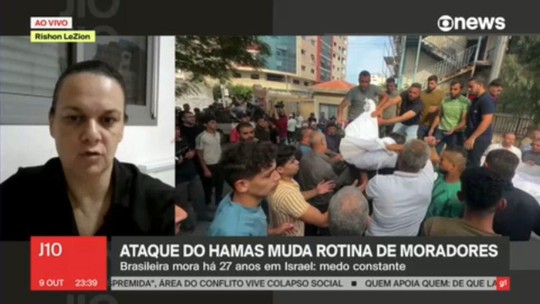 'Medo constante', diz brasileira que mora há 27 anos em Israel - Programa: Jornal das Dez 