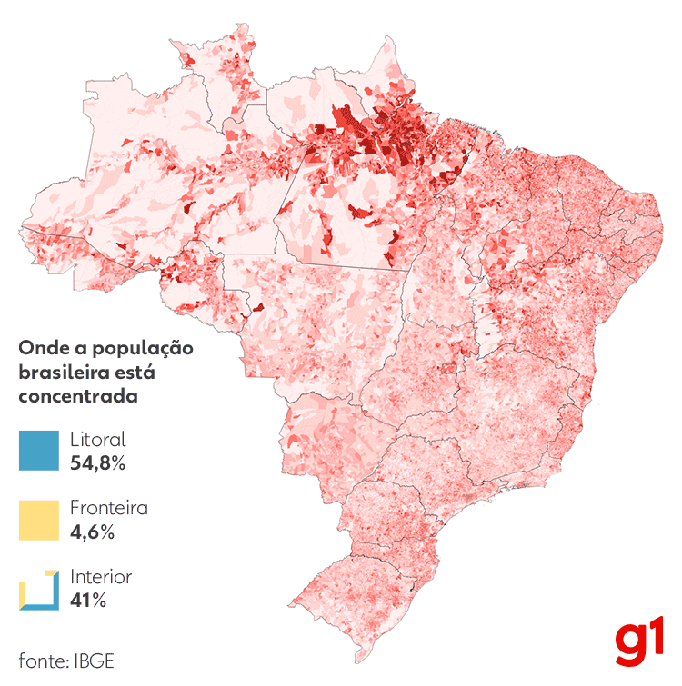 Censo 2022: mais da metade da população brasileira vive até 150 km  do litoral