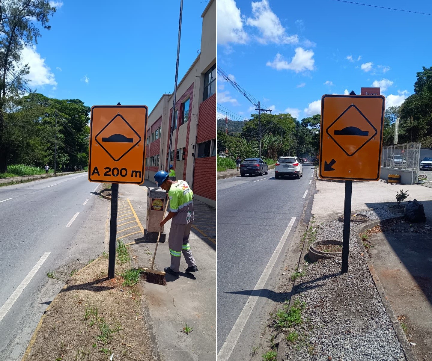 Rota 116 instala sinalização e prepara implantação de redutores de velocidade no trecho urbano da RJ-116, em Nova Friburgo