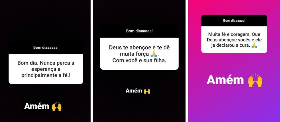 Família tem recebido mensagens de apoio e orações durante tratamento — Foto: Reprodução