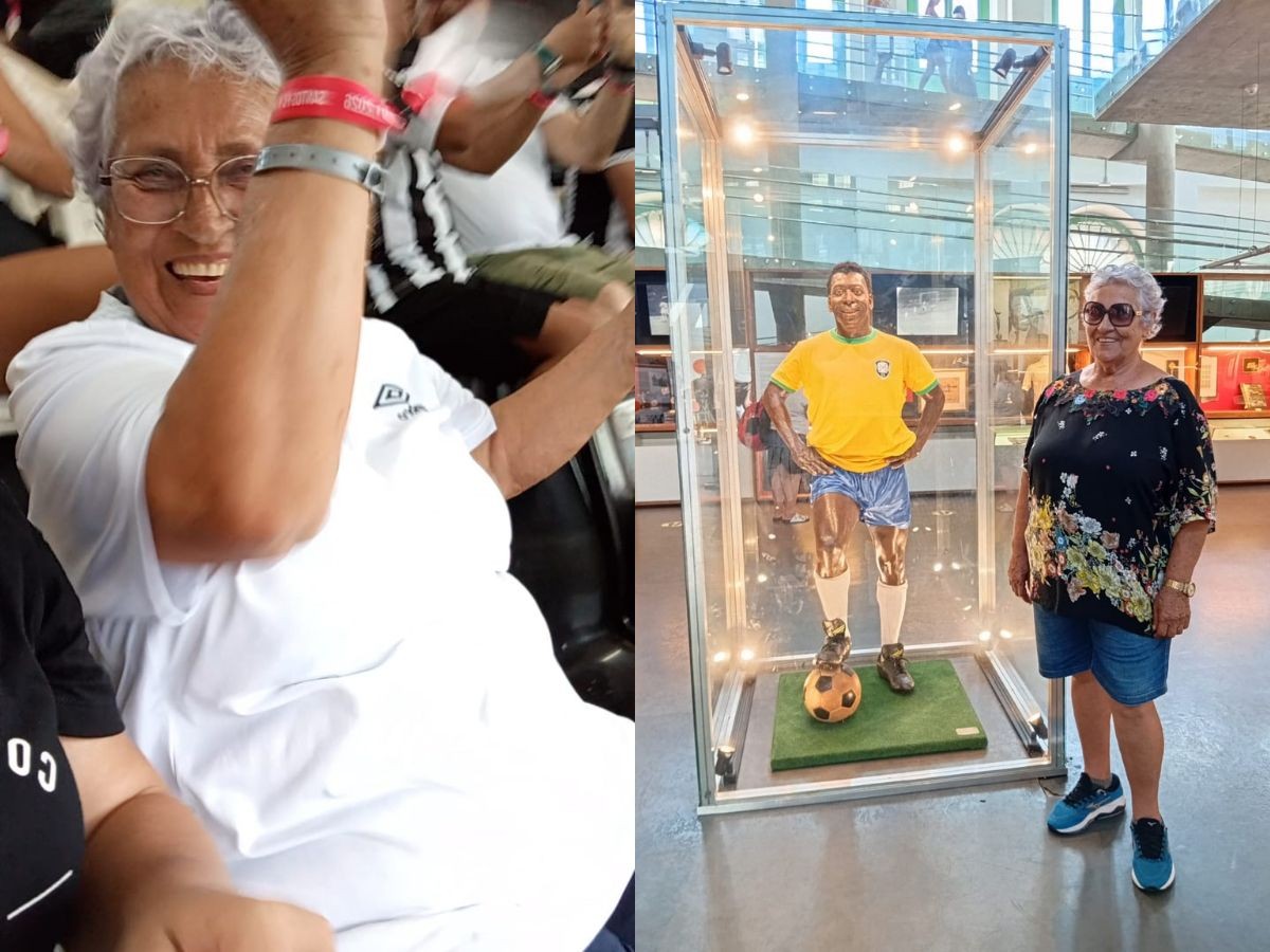 Viúva realiza sonho de conhecer a Vila Belmiro em jogo do Santos FC e sente marido ao lado: 'Nunca vou esquecer'