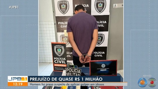 Homem é preso suspeito de aplicar golpe de R$ 1 milhão em idosos  - Foto: (TV Cabo Branco)