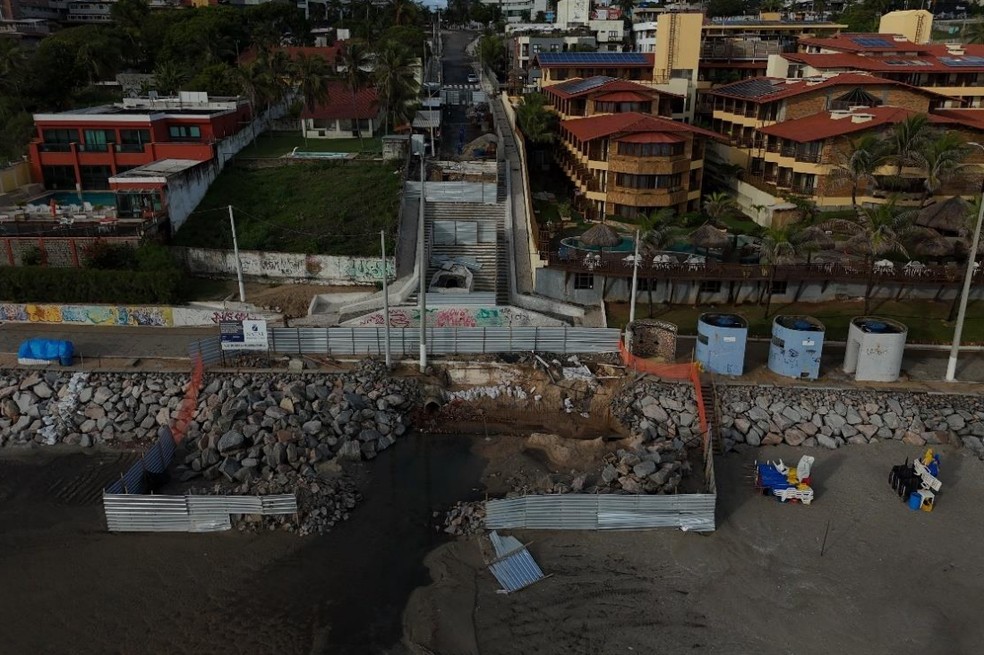Dissipadores não haviam sido feitos em alguns trechos, segundo apontou Defesa Civil — Foto: Defesa Civil Nacional