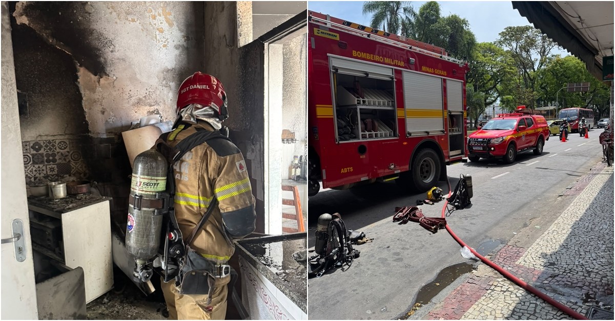Incêndio atinge apartamento no Centro de Juiz de Fora; nove moradores são resgatados 