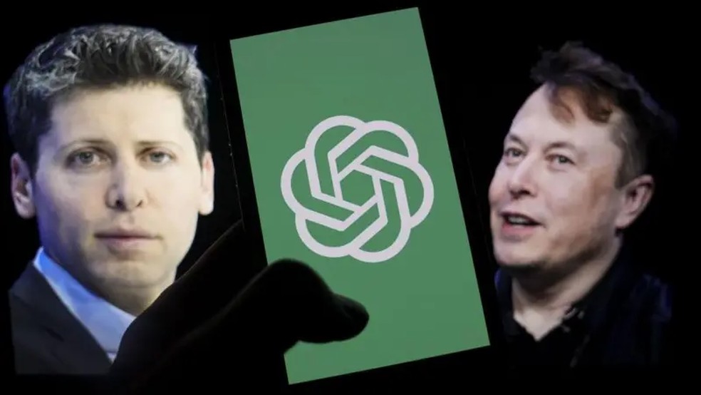 Sam Altman e Elon Musk foram parceiros na criação da OpenAI em 2015. — Foto: Getty Images/BBC