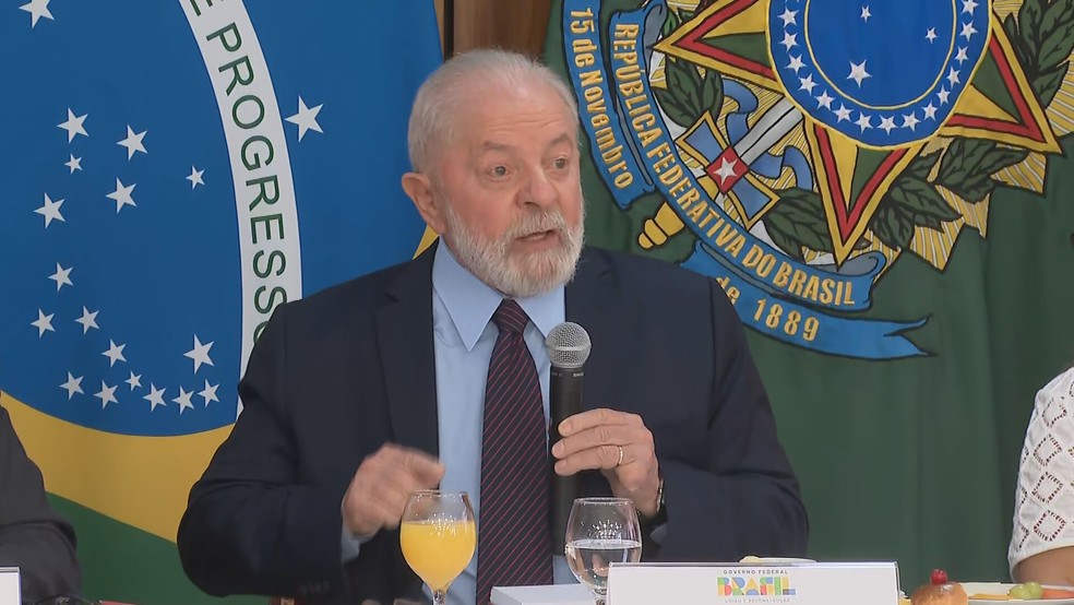 Presidente Lula em café da manhã com jornalistas, em 27 de outubro de 2023 — Foto: TV Globo/Reprodução